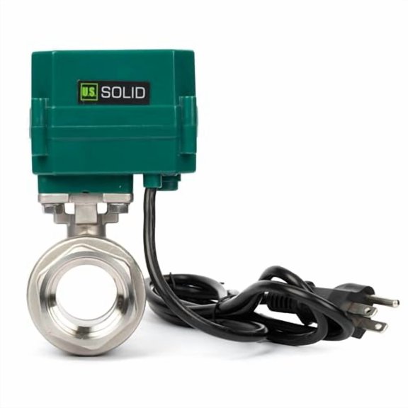 U.S. Solid 1-1/4" Motorized Ball Valve with US Plug 110VAC Stainless Steel Electrical Ball Valve,Auto Return, Normally Open
