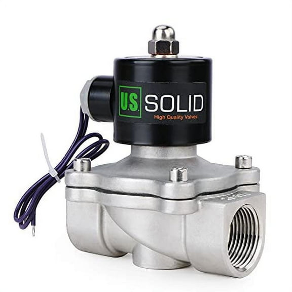 U.S. Solid Electric Solenoid Valve Semi-direct Lift VITON Seal Normally Closed DC 12V Stainless Steel 1 inch