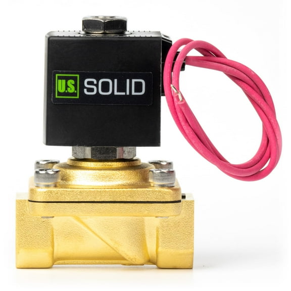U.S. Solid Electric Solenoid Valve with Lead Wire DC 12V Brass 1/2 inch