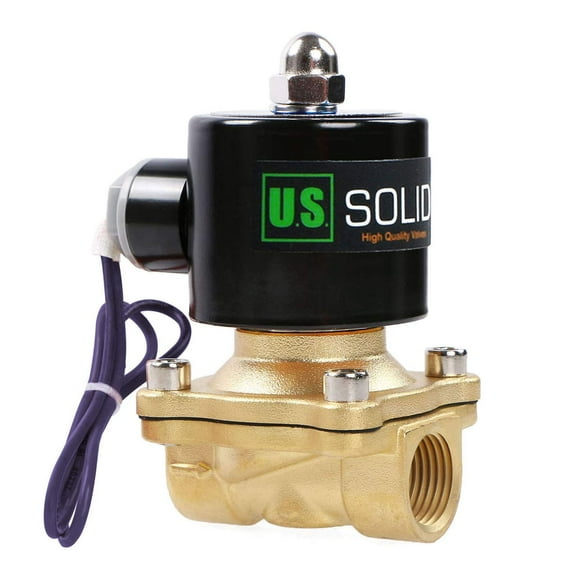 U.S. Solid Electric Solenoid Valve Semi-direct Lift VITON Seal Normally Closed DC 12V Brass 1/2 inch