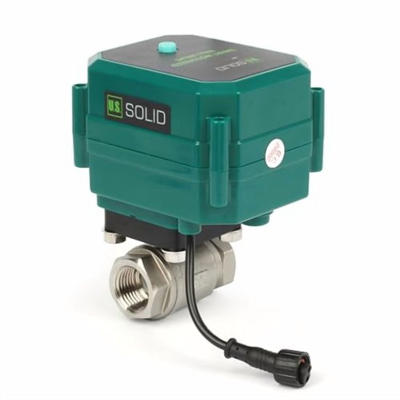 U.S. Solid 1/2" Smart Motorized Ball Valve - Stainless Steel Remote App Mobile-control Electrical Ball Valve with Manual Switch, Plug Connection