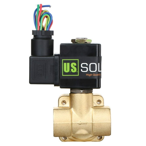 U.S. Solid Electric Solenoid Valve Pilot Operated VITON Seal Normally Closed AC 110V Brass 1/4 inch