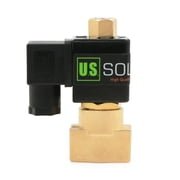 U.S. Solid Electric Solenoid Valve Direct Acting NBR Seal Normally Open AC 24V Brass 1/4 inch