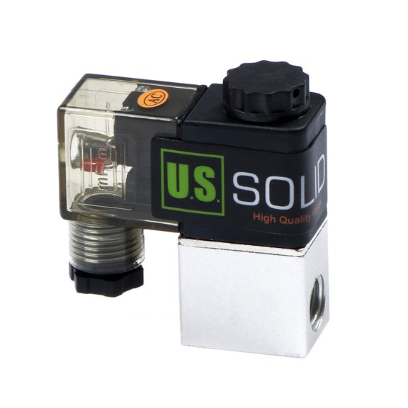 U.S. Solid 1/4" NPT Electric Pneumatic Solenoid Valve AC 110V 2 Way 2 Position Normally Closed