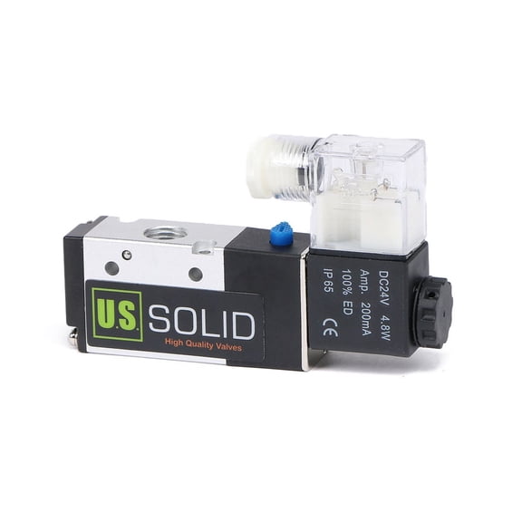 U.S. Solid 1/4" NPT Electric Pneumatic Solenoid Valve DC 24V 3 Way 2 Position Normally Closed