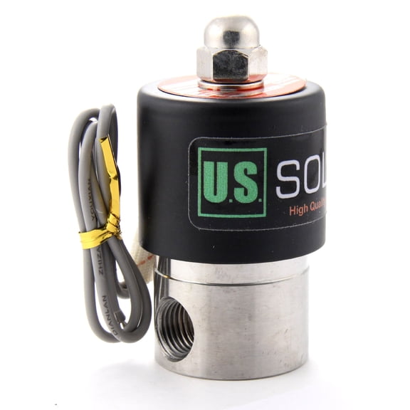 U.S. Solid Electric Solenoid Valve Direct Acting VITON Seal Normally Closed DC 24V Stainless Steel 1/4 inch