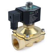 U.S. Solid 1" Brass Solenoid Valve - 110V AC, Normally Open, 10 Bar Electric Valve for Water, Air, Diesel