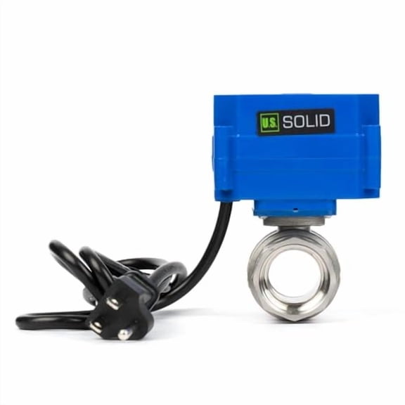 U.S. Solid 1" Motorized Ball Valve with US Plug 110VAC Stainless Steel Electrical Ball Valve,Auto Return, Normally Open