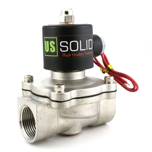 U.S. Solid Electric Solenoid Valve Semi-direct Lift VITON Seal Normally Closed AC 110V Stainless Steel 1 inch