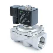 U.S. Solid 1" Stainless Steel Solenoid Valve - 110V AC, Normally Closed, 145 PSI Electric Valve for Water, Air, Diesel
