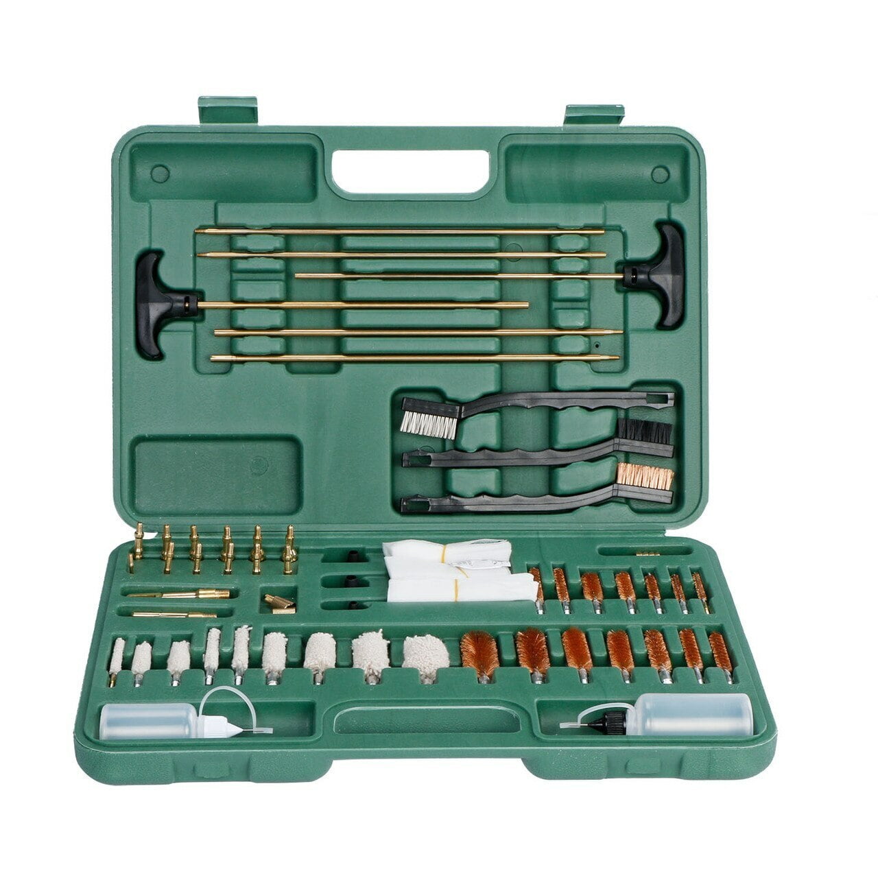 U.S. Solid 163PCS Universal Gun Cleaning Kit, BrassMaterial Jags and