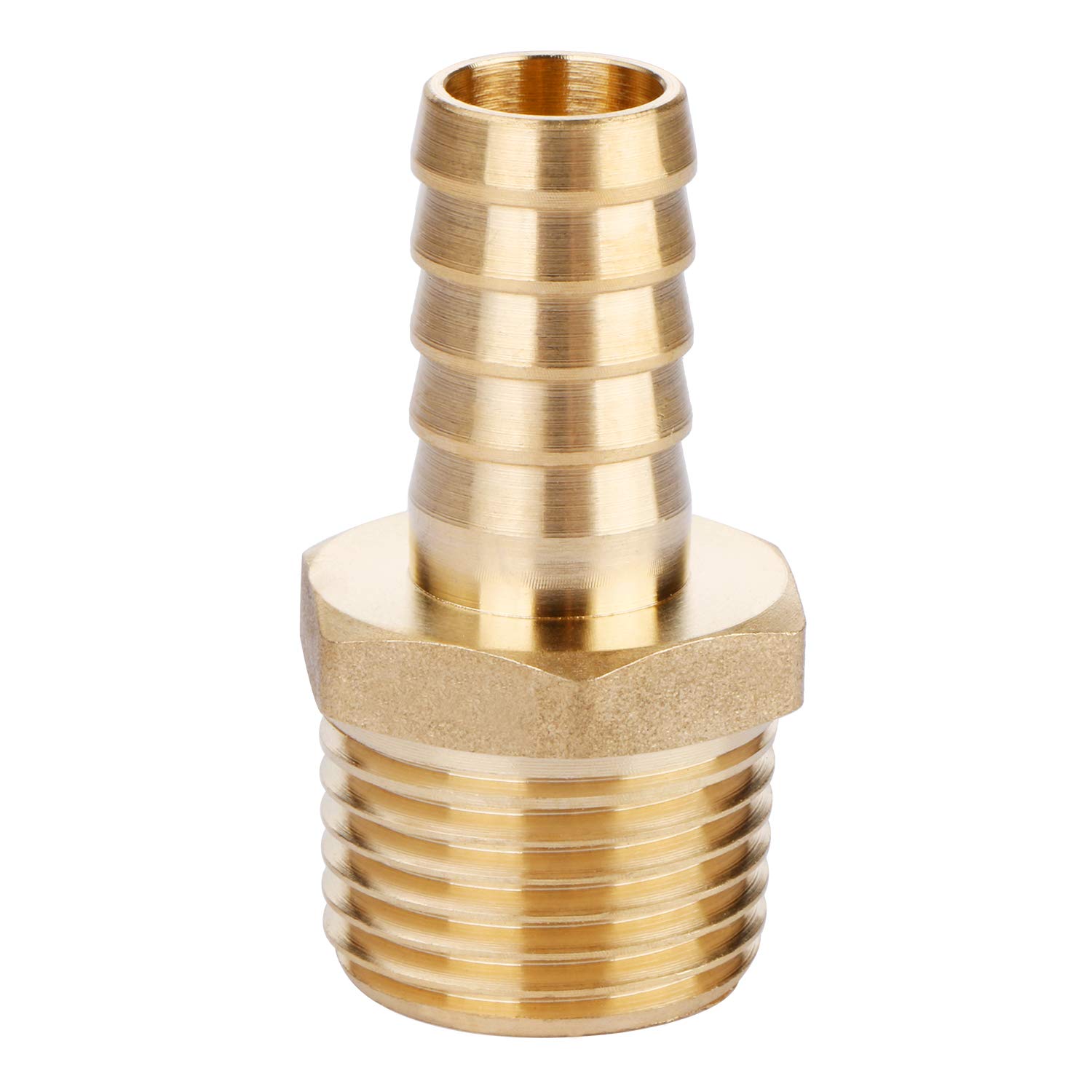 U S Solid 1pc Brass Hose Fitting Adapter 1 2 Barb To 1 2 NPT Male 