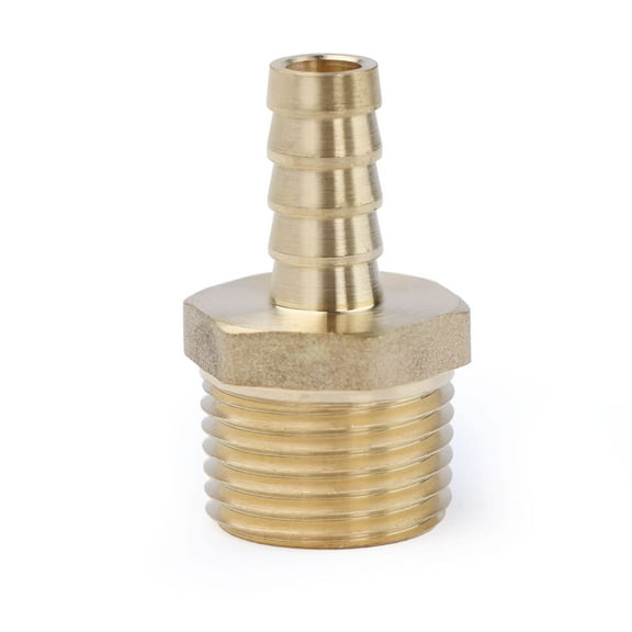 U.S. Solid 3/8 in Barb x 1/2 in MNPT Brass Fitting Hose Adapter