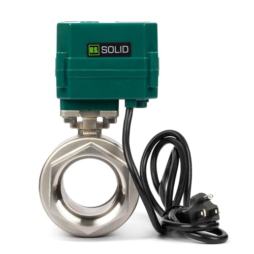 U.S. Solid 2" Motorized Ball Valve with US Plug 110VAC Stainless Steel Electrical Ball Valve,Auto Return, Normally Open