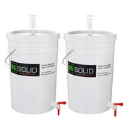 U.S. Solid 2-Pack Plastic Fermenter Fermenting Bucket with Spigot and Airlock, 6.5 Gallon