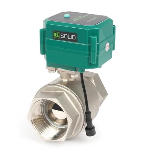 U.S. Solid 2" Smart Motorized Ball Valve - Stainless Steel Remote App Mobile-control Electrical Ball Valve with Manual Switch, Plug Connection