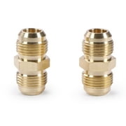 U.S. Solid 2pcs Brass Connector Gas Adapter Union Tube Coupler Pipe Flare Fitting, 1/2in Male Flare