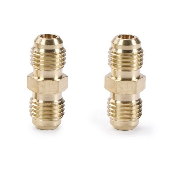 U.S. Solid 1/4 in Male Flare x 1/4 in Male Flare Brass Fitting Gas Union Connector Tube Coupler Pack of 2