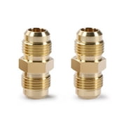 U.S. Solid 2pcs Brass Connector Gas Adapter Union Tube Coupler Pipe Flare Fitting, 3/8in Male Flare