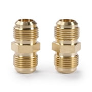 U.S. Solid 2pcs Brass Connector Gas Adapter Union Tube Coupler Pipe Flare Fitting, 5/8in Male Flare