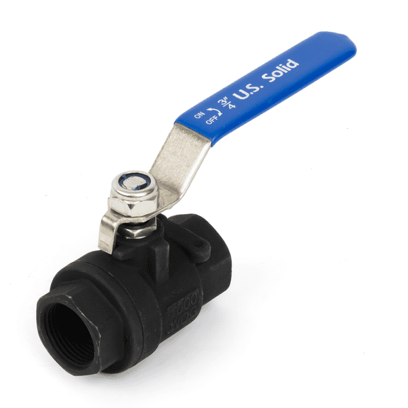 U.S. Solid 3/4" Ball Valve- Carbon Steel Full Port, 1000 WOG, Heavy Duty, Corrosion-Resistant, Female NPT for Water, Oil, Gas,Industrial & Home Use