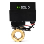 U.S. Solid 3/4 Inch Brass Motorized Ball Valve 9-36V AC/DC 2 Wire Auto Return Setup Normally Open 2 Indicator Lights