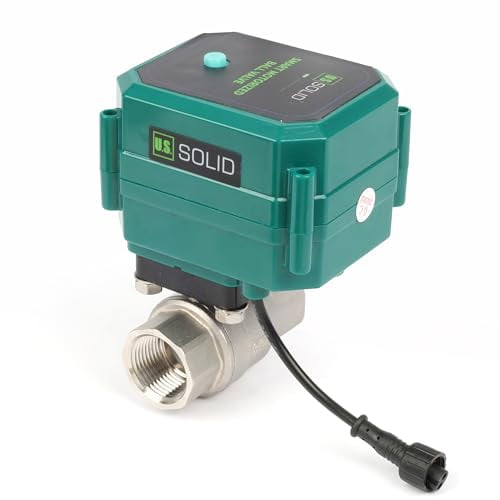 U.S. Solid 3/4" Smart Motorized Ball Valve - Stainless Steel Remote App Mobile-control Electrical Ball Valve with Manual Switch, Plug Connection