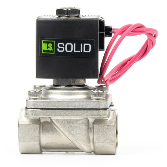 U.S. Solid Electric Solenoid Valve with Lead Wire DC 12V Stainless Steel 3/4 inch