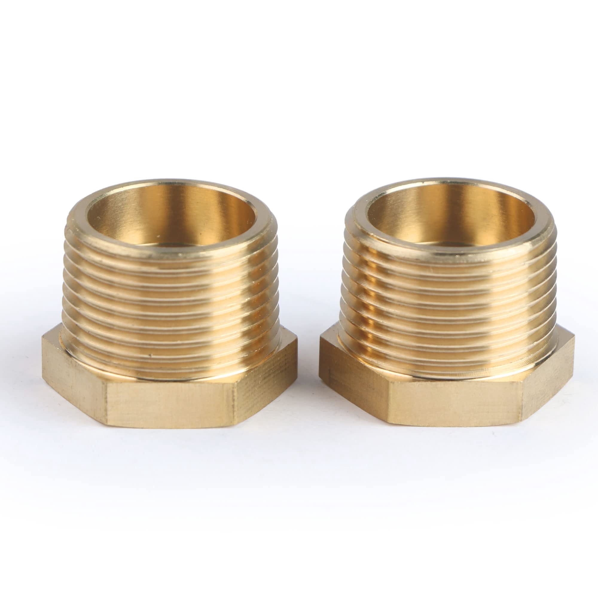 Jpeg Reducer U.S. Solid 3/4 in MNPT x 1/4 in FNPT Brass Pipe Fitting Reducer Hex ...