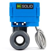 U. S. Solid IP65 Motorized Ball Valve 3/4 in NPT Full Port UPVC AC/DC 9-36V 2 Wire Auto Return Wiring Normally Open Blue Casing
