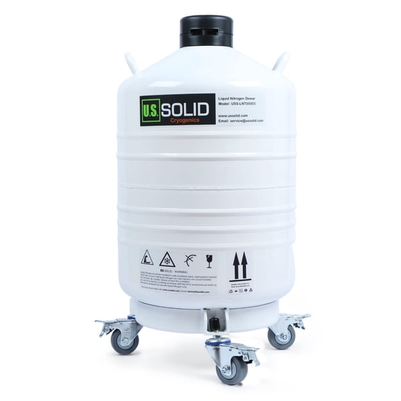 U.S. Solid 30L Cryogenic Container Liquid Nitrogen LN2 Tank Dewar with Wheels