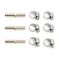 thumbnail image 1 of U.S. Solid 1/4 in Barb x 1/4 in Barb Brass Hose Barbed Fitting with 6 Clamps Pack of 3, 1 of 13