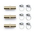 thumbnail image 1 of U.S. Solid 5/8 in Barb x 5/8 in Barb Brass Hose Barbed Fitting with 6 Clamps Pack of 3, 1 of 9