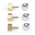 thumbnail image 1 of U.S. Solid 1/4 in Barb x 3/8 in FNPT Brass Hose Barbed Fitting with 3 Clamps Pack of 3, 1 of 8
