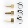 thumbnail image 1 of U.S. Solid 3/8 in Barb x 1/4 in FNPT Brass Hose Barbed Fitting with 3 Clamps Pack of 3, 1 of 8