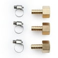 thumbnail image 1 of U.S. Solid 3/8 in Barb x 3/8 in FNPT Brass Hose Barbed Fitting with 3 Clamps Pack of 3, 1 of 8