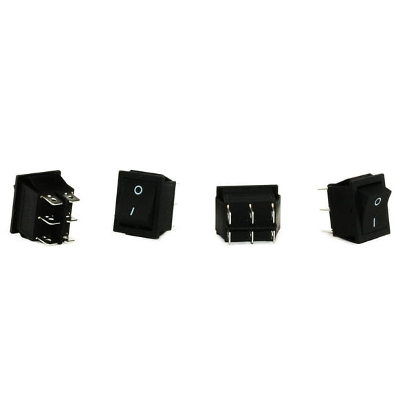 U.S. Solid 4pcs 6 Pin, 20A, 125VAC Black, Double Pole Double Throw Electrical Switch 4 Pieces 4 Pack