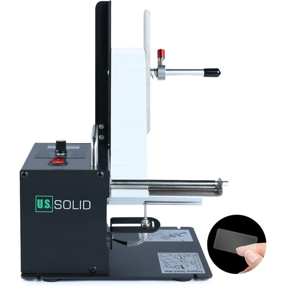 U.S. Solid Automatic Label Dispenser Machine w/Counter Fibre Optic Sensor Speed Adjustable - Clear and Opaque Labels - Width 10-115MM Length 8-130MM