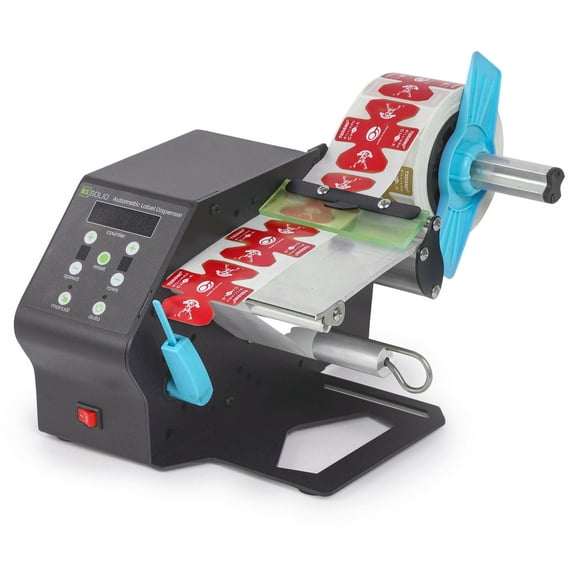U.S. Solid Automatic Label Dispenser For Rolls And Fanfold Label, Electric Label Dispenser For Translucentand Opaque Labels W/Counter Preset Quantity Adjustable Speed, 5-80mm Label Width
