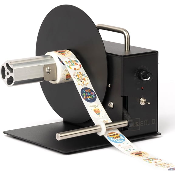 U.S. Solid Automatic Label Rewinder, 1.5"/3" Core Holder, 4.1" Wide, Roll Diameter 7", Bidirectional Rewinding