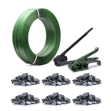 Polyester Strapping Kit - 5/8"x1000' With Tensioner Tool For Heavy Duty Pallet Banding