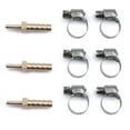 thumbnail image 1 of U.S. Solid 1/4 in Barb x 1/8 in Barb Brass Hose Barbed Fitting with 6 Clamps Pack of 3, 1 of 13