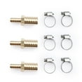 thumbnail image 1 of U.S. Solid 5/8 in Barb x 3/8 in Barb Brass Hose Barbed Fitting with 6 Clamps Pack of 3, 1 of 9