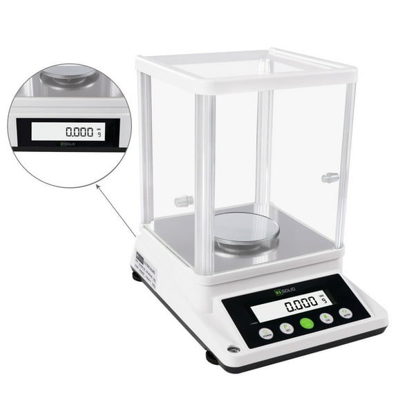 U.S. Solid Digital Analytical Balance 210g x 0.001g/1mg Electronic Lab Precision Scale with 2 LCD Screens, 4 Units Available, RS232 Interface