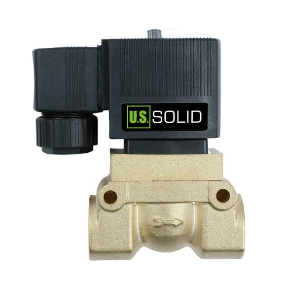U.S. Solid High Pressure Electric Solenoid Valve 1-50 bar DC 12V Brass 1/4 inch