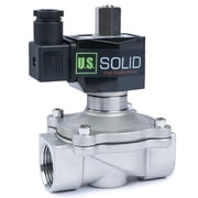 U.S. Solid Electric Solenoid Valve Semi-direct Lift VITON Seal Normally Open AC 110V Stainless Steel 1 inch