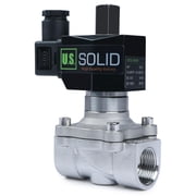 U.S. Solid Electric Solenoid Valve Semi-direct Lift VITON Seal Normally Open DC 12V Stainless Steel 3/4 inch