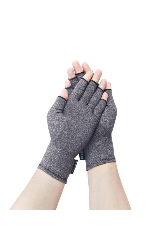 Gray Compression Gloves for Relieving Arthritis Rheumatoid Pains, Small Size