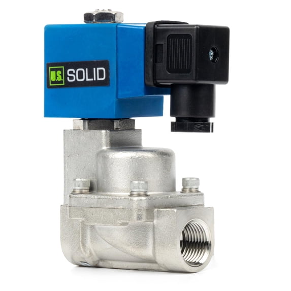 U.S. Solid High Pressure Electric Solenoid Valve 20-100 bar AC 110V Stainless Steel 1/2 inch