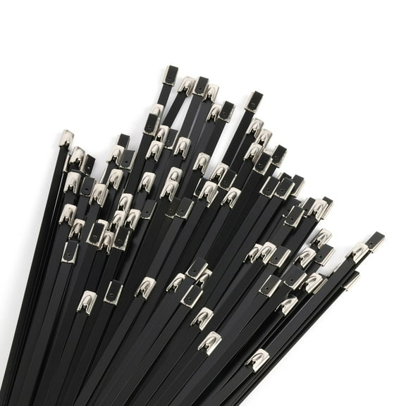 U.S. Solid Metal Zip Ties 5.91 inch Long 100pcs 304 Stainless Steel Heavy Duty Self-locking Cable Ties Suitable for Machinery, Vehicles, Farms, Pipes, Roofs and Cables